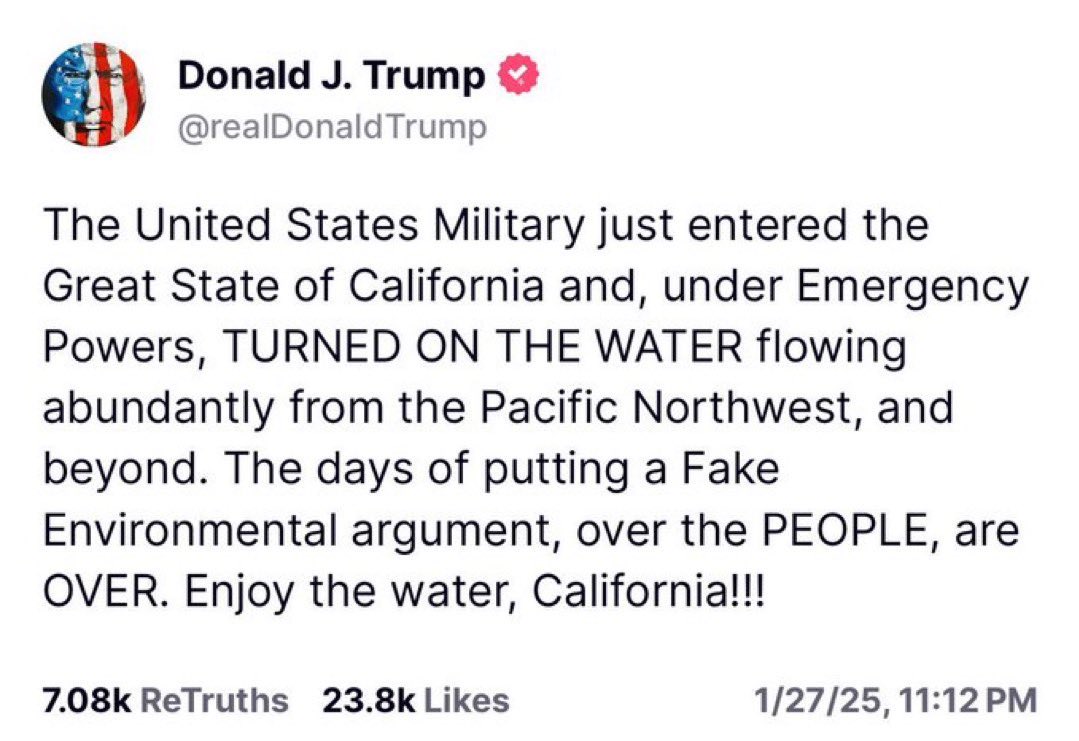 JCGYoder's tweet image. Thank you President @POTUS  for your swift and decisive action on water release in California. Sorry Delta smelt…
