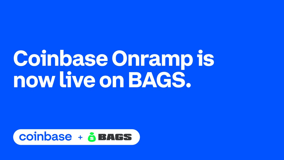 CoinbaseDev's tweet photo. Coinbase Onramp is now live on @BagsApp, enabling users to convert fiat-to-crypto directly within the app.

This integration makes it eaiser for users to fund their accounts, trade memecoins, and connect with friends—all in one place. https://t.co/sh9egDZbCO