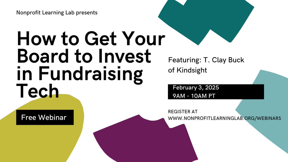 nonprofitll's tweet image. 🚀 Ready to unlock the power of tech in fundraising?
Join fundraising expert T. Clay Buck, CFRE, for a FREE webinar on February 3 to learn how to get your board to invest in the tech that can boost your results.!

Register here: nonprofitlearninglab.org/webinars

#FundraisingTech