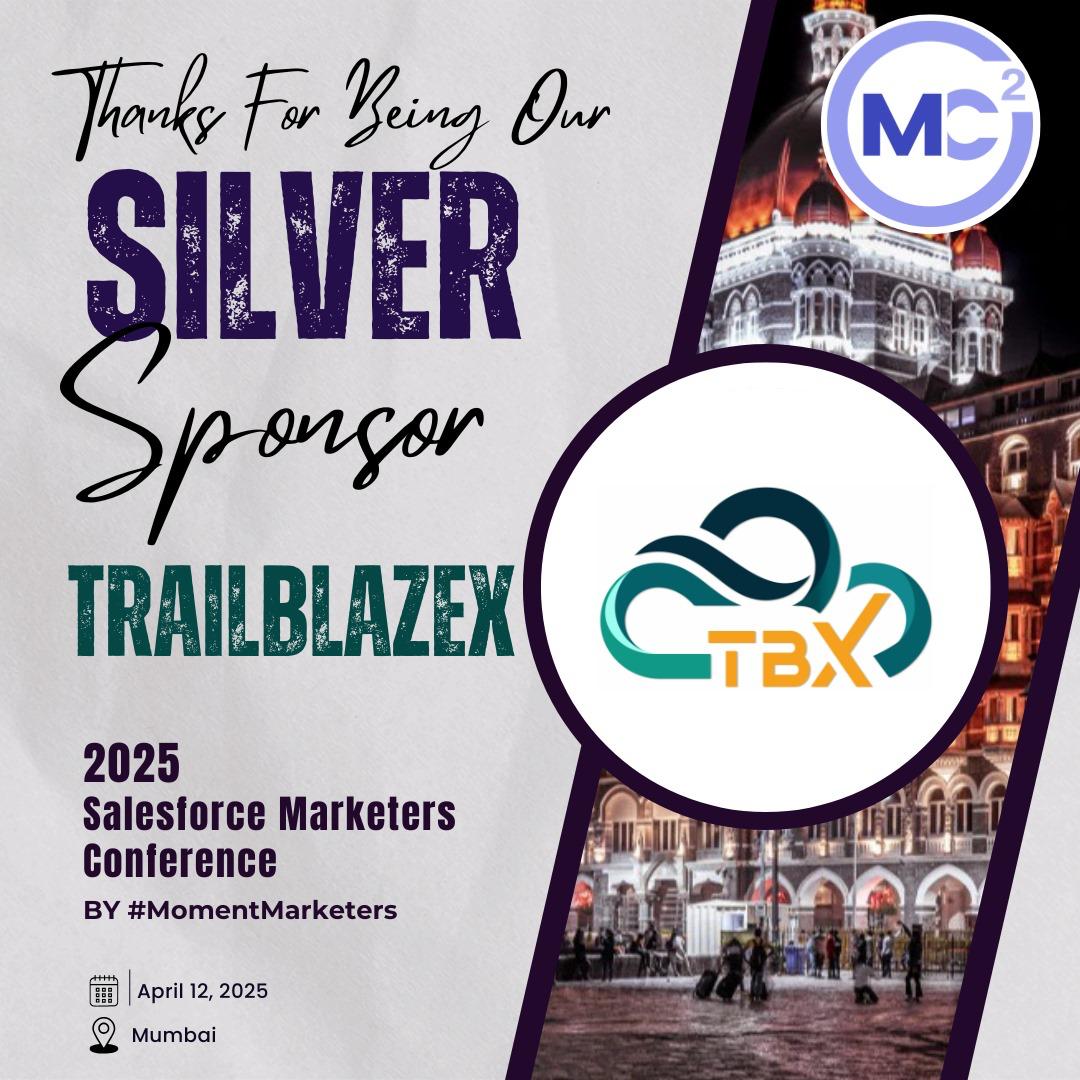 MC² (@mc2_event) on Twitter photo Excited to announce Trailblazex as our Silver Sponsor
Their sponsorship will enhance the event with Salesforce expertise, offering incredible learning opportunities and networking moments. Join us for a transformative experience, thanks to <a href="/trailblazex_/">TrailblazeX</a> !
<a href="/AnuragPareek4/">Anurag Pareek</a> Excited to announce Trailblazex as our Silver Sponsor
Their sponsorship will enhance the event with Salesforce expertise, offering incredible learning opportunities and networking moments. Join us for a transformative experience, thanks to <a href="/trailblazex_/">TrailblazeX</a> !
<a href="/AnuragPareek4/">Anurag Pareek</a>