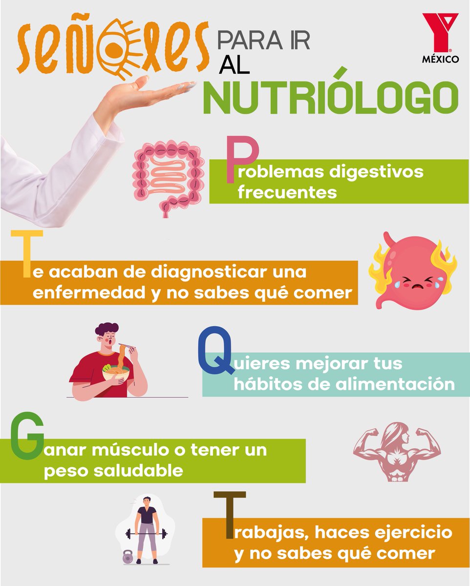 ¿Quieres mejorar tu alimentación? 👀 En los Clubes Deportivos YMCA Ejército, Mallorca y Sur, contamos con servicio de nutriología para ayudarte a lograr tus objetivos de salud y bienestar. 🙌🏼✨ ¡Agenda tu cita hoy! 🍎