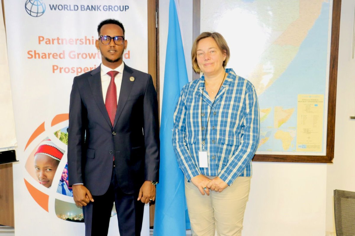 HonSayidAli's tweet photo. Great meeting today with *Ms. Kristina Svensson* , @WorldBank Country Manager. Discussed strengthening collaboration for Somalia’s governance and development.

*#Somalia #WorldBank #Governance.* https://t.co/ALJKNtI5Af