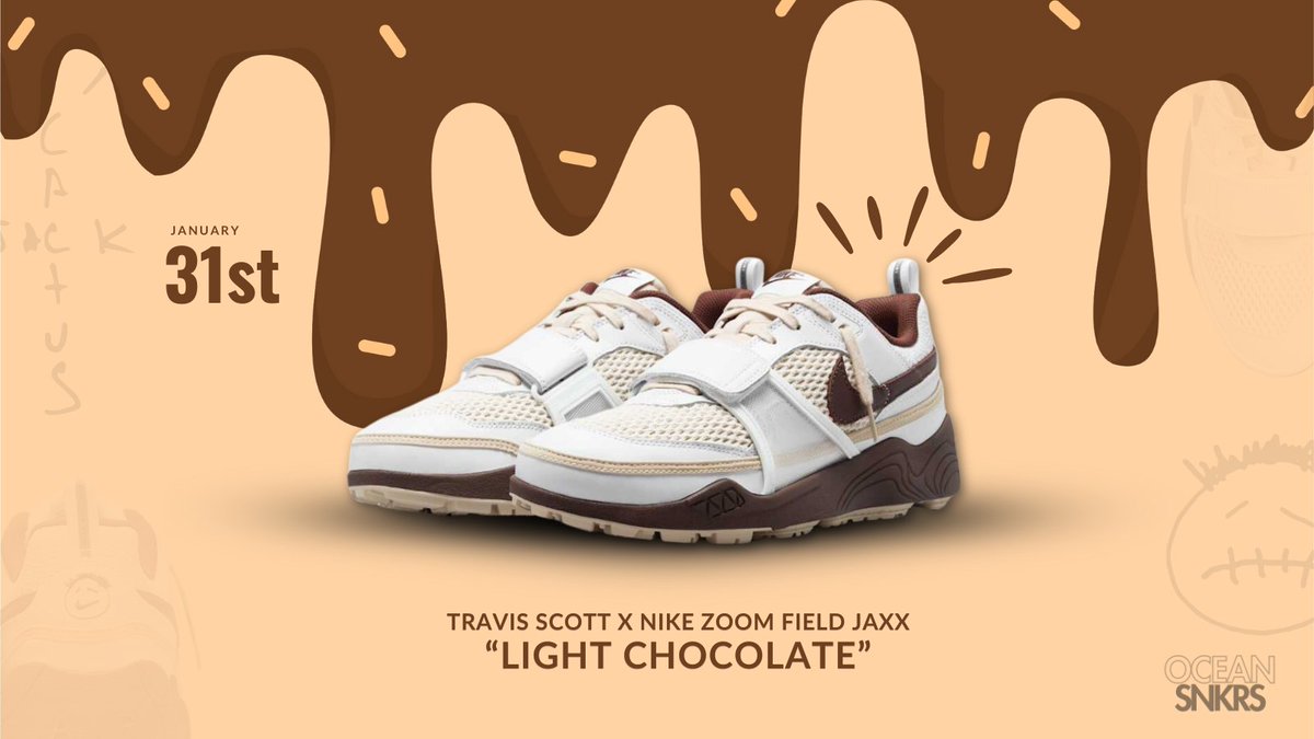 Nike Zoom Field Jaxx x Travis Scott "Light Chocolate" is dropping 31st! Are you ready?🔥
In OceanSNKRS, we’ve got you covered with premium accs and exclusive ACO service.

🎁 GIVEAWAY BASIC BOX (x10) 🎁
🔃 Retweet +💙 Like + 🫂 Tag 2 REAL friends

🌊 Link: discord.gg/gTcEk94RCn
