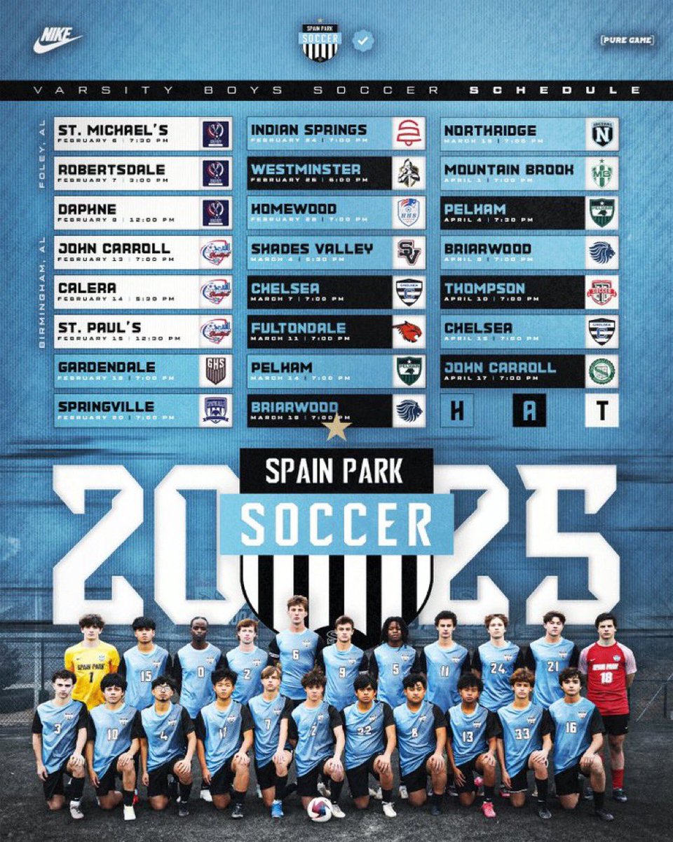 Schedule for the highschool season! 
<a href="/spjagsoccer/">Spain Park Boys Soccer</a> <a href="/cmhall277/">Matt Hall</a>