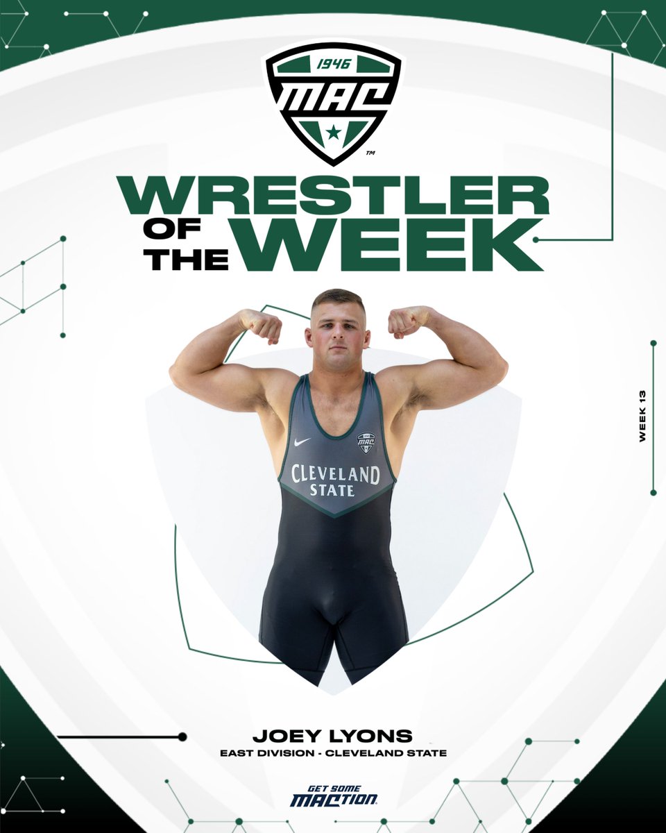 🤼 East Division Wrestler of the Week 🤼

<a href="/CSUWrestling/">CSU</a>  swept its doubleheader on Friday evening as Joey Lyons went 2-0 at 197-lbs.

On the year, <a href="/JoeyLyons42/">Joey Lyons</a> is 8-10 overall and 4-3 in dual matches.

#MACtion| #TheNewEra ⚔️