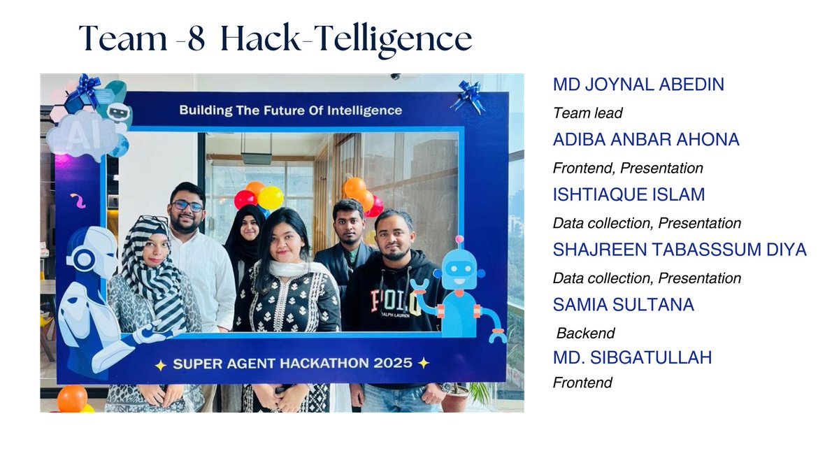 joynalabed5's tweet image. 🌟 Super Agent Hackathon 2025 🌟
A big thank you to W3 Engineers Ltd for organizing the Super Agent Hackathon 2025! 
As part of Hack-Telligence, we had the opportunity to work with the Visa AI Agent
#hackathon  #w3engineers