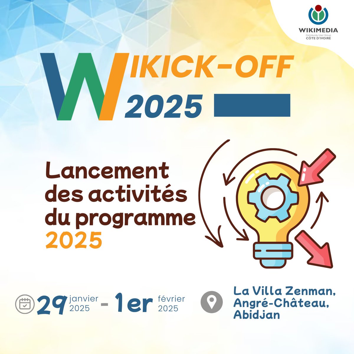 Wikimedia_CIV's tweet photo. #Wikickoff25
Du 29 janvier au 1er février, on lance officiellement nos activités 2025 avec des ateliers, des échanges et des projets pour la connaissance libre !!
#SavoirLibre #WikickOff2025 https://t.co/zEaajbsfZR
