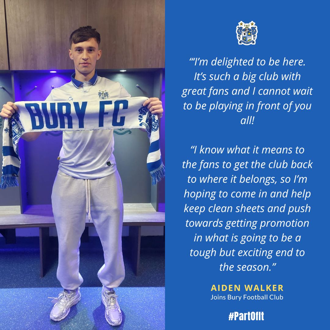 🗣️ “I know what it means to the fans to get the club back to where it belongs."

Latest addition Aiden Walker on joining the Shakers. 

#BuryFC | #PartOfIt