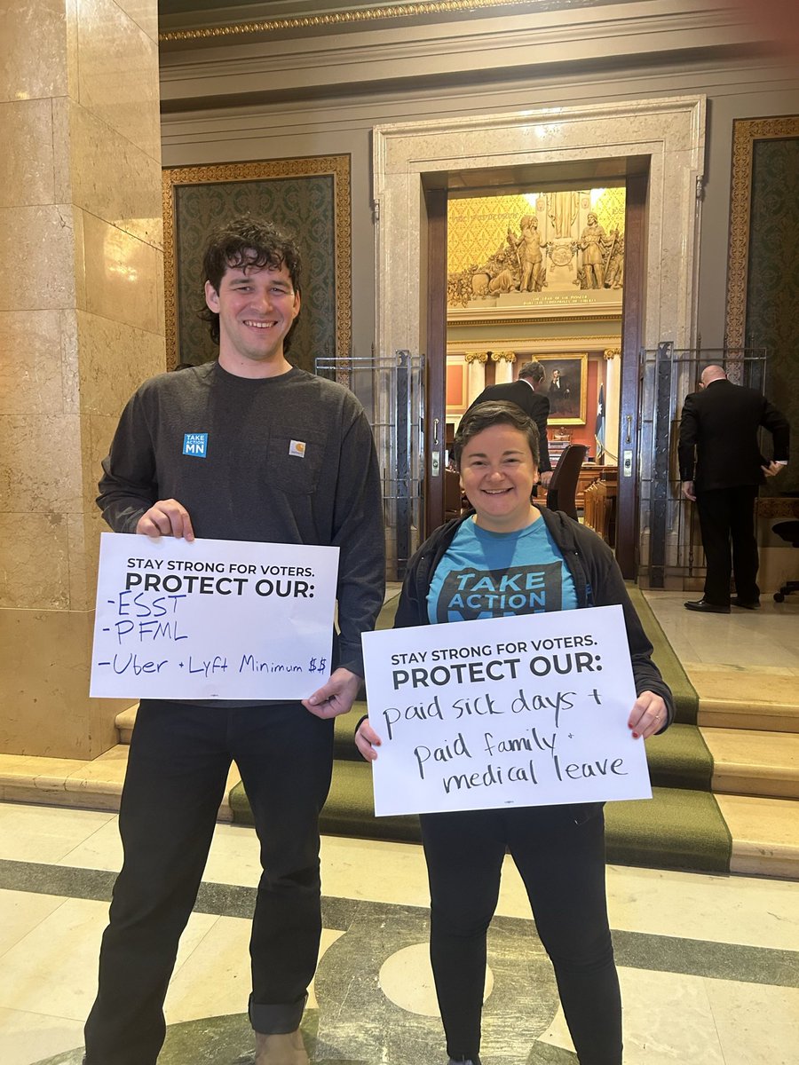 Today we joined <a href="/100PercentMN/">100%</a> and <a href="/minnesota_faith/">Faith In Minnesota</a> at the capitol to show our <a href="/mnhouseDFL/">Minnesota House DFL</a> that we have their backs. Our representatives are fighting for all of us by holding the line and stopping the GOP coup #mnleg