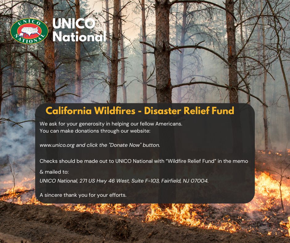 UNICO National has established a “California Wildfire Relief Fund” to support the effort to help those that have been impacted.
As we see the horrific images of devastation, we are compelled to assist those who have suffered tremendous losses.