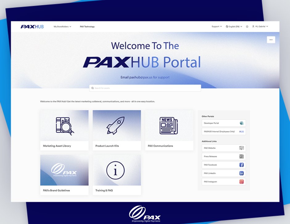 paxtechnology's tweet photo. The PAXHUB is your one-stop destination for PAX-branded marketing content! 🎯 Easily access materials, co-brand with your logo, and stay updated with the latest news — all in one place. Sign up at https://t.co/8yh92zeUHI #PAXHUB #PAXTechnology #DigitalAssets https://t.co/Nt8bPMqnaS