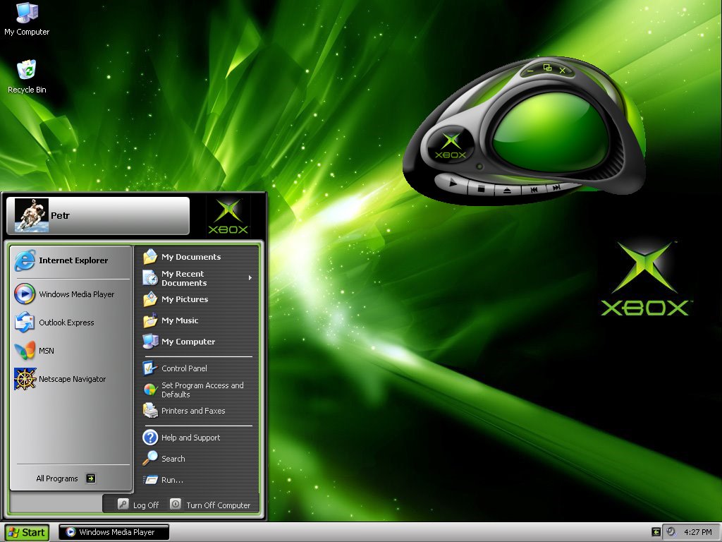 WebDesignMuseum's tweet photo. Windows XP Xbox Theme https://t.co/levOWM00qA