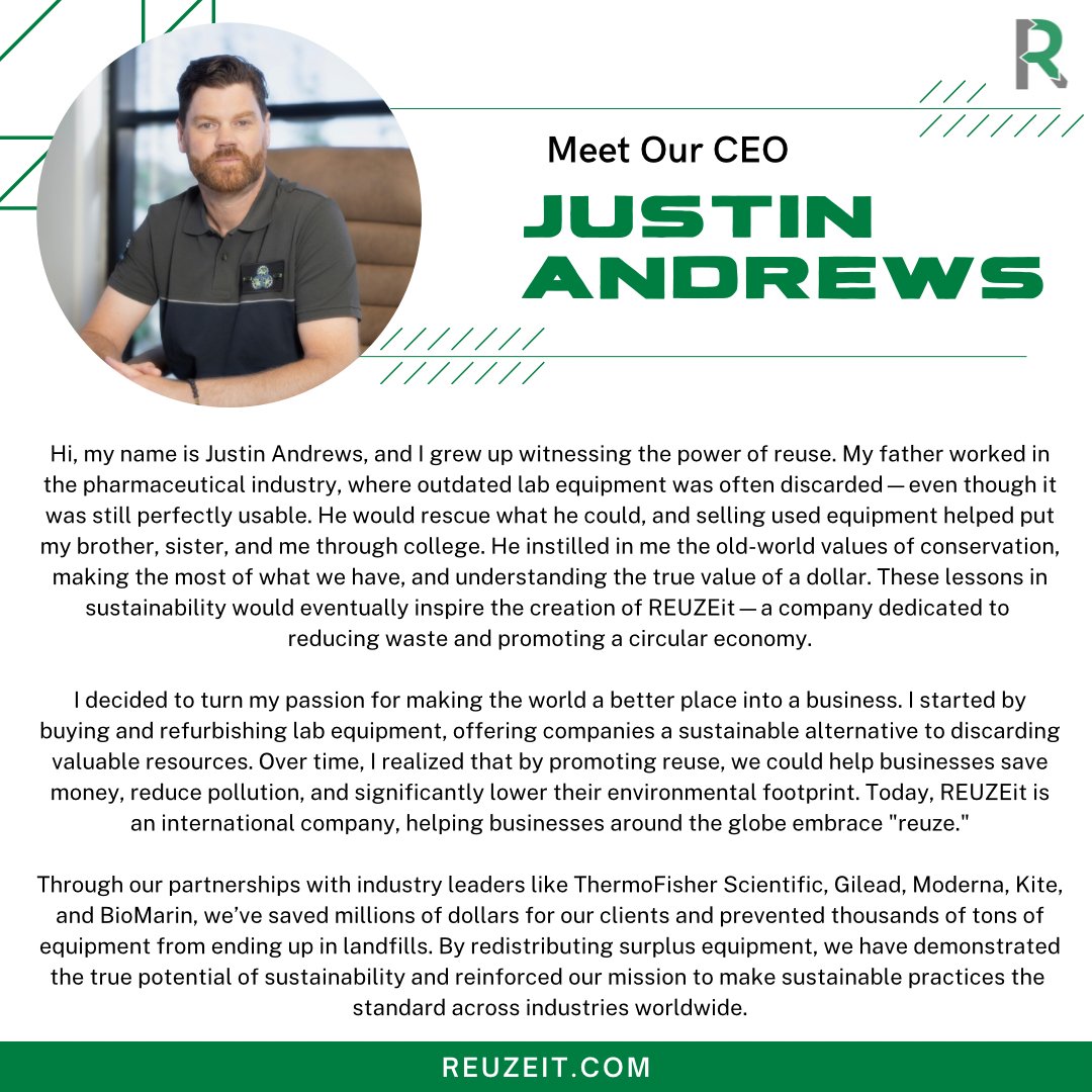 Meet our CEO - Justin Andrews
-
#reuzeit #reuzeitrevolution #meettheteam