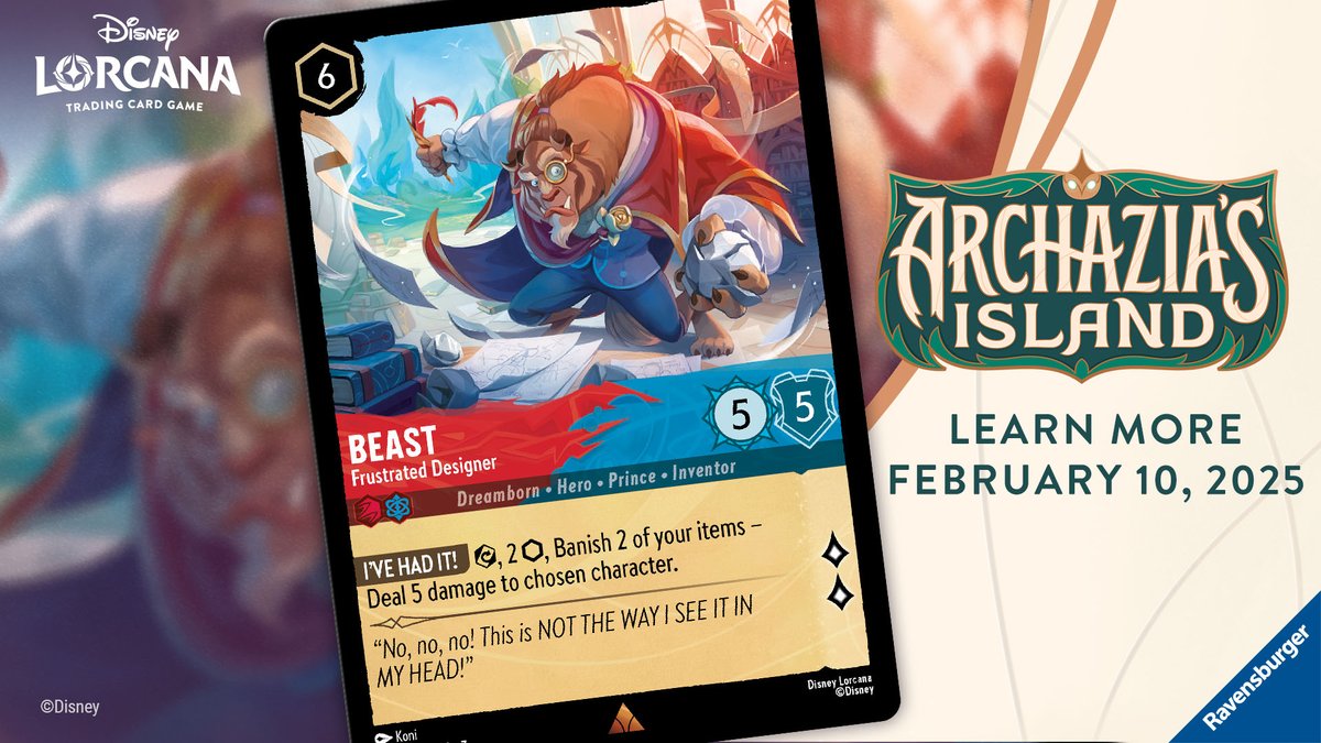 DisneyLorcana's tweet image. What secrets might you uncover on Archazia's Island? Learn more about Dual-Ink cards on DisneyLorcana.com starting February 10th. #Disney #DisneyLorcana #ArchaziasIsland