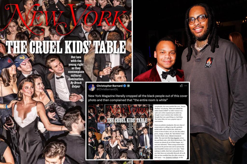 nypost's tweet image. NY magazine ripped for cropping black people from Trump party cover photo — claiming ‘almost everyone is white’ trib.al/XLKf0na