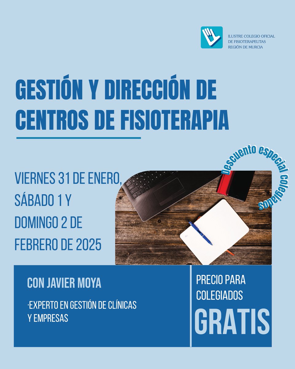 #FORMACIÓNCOFIRM | 📢 No te quedes sin tu plaza en el curso de Gestión y dirección de centros de fisioterapia 💪 

👉 Este curso proporciona una formación completa para capacitar a los fisioterapeutas en la gestión de centros de fisioterapia.