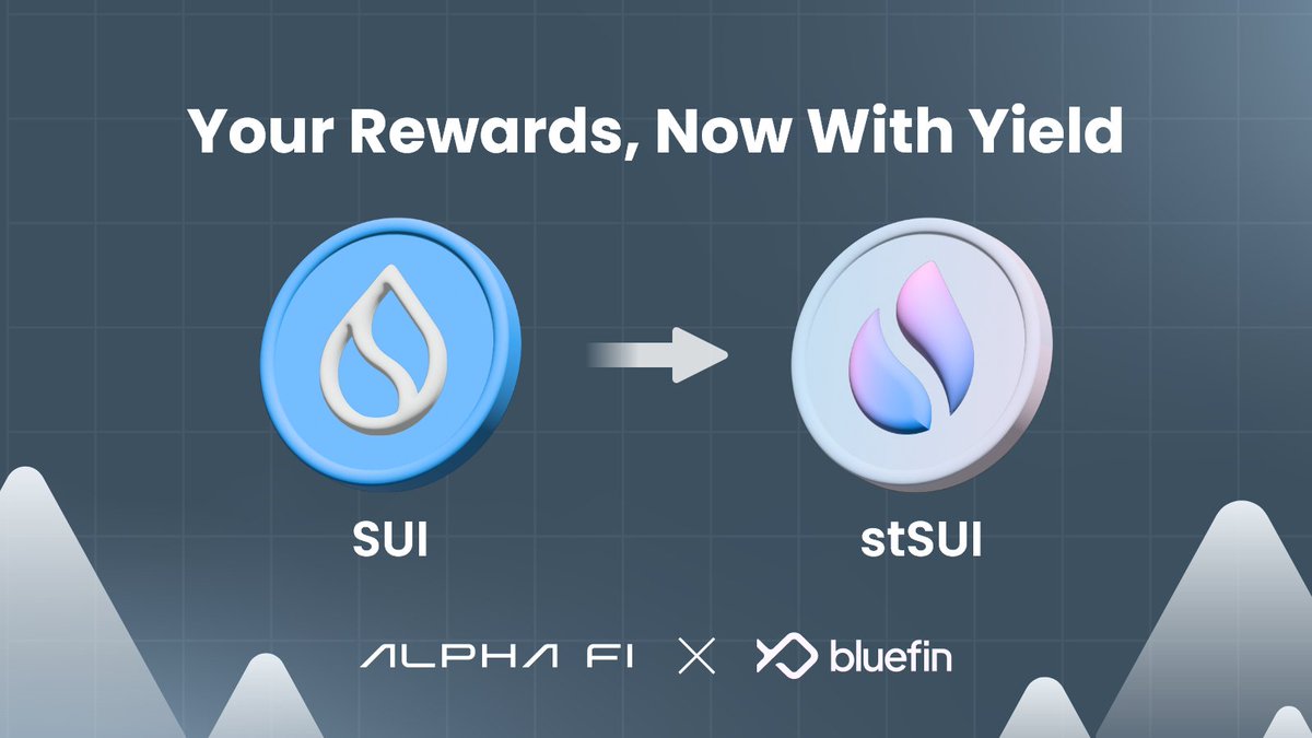 AlphaFiSUI's tweet image. Bluefin just made every reward a yield-bearing reward.

$SUI → $stSUI
Simple as that.

The future compounds by default.