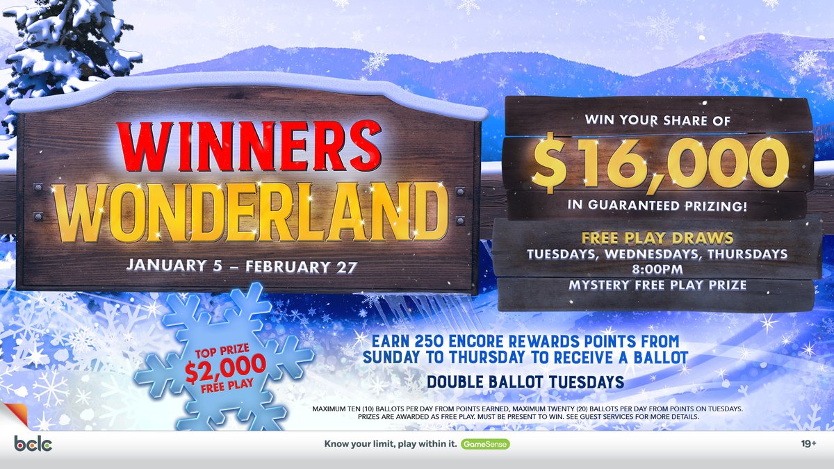 🎉 Winners Wonderland at Hastings Racecourse &amp; Casino – Happening Now! 🎉
Join the fun every Tuesday, Wednesday, and Thursday at 8PM until February 27, 2025! 🎰💸

You could win the top prize of $2,000 in Free Play! 🤑

How to Participate:
- Play on any Slot Machine at Hastings
