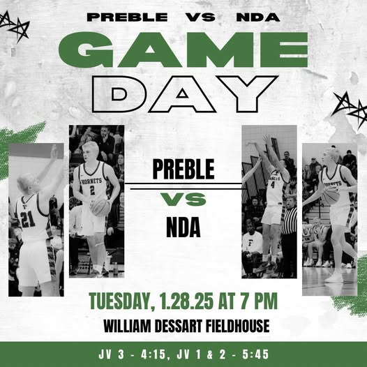 PrebleBoysBasketball (@prebleboysbball) on Twitter photo At home tonight!
* 3rd grade Futures halftime scrimmage
* Concession feature – Happy Joe’s Pizza
* Student theme – Crazy Costume (prizes for best!)
* Halftime Duck toss and Miracle Minute to benefit <a href="/myTEAMTRIUMPHwi/">myTEAM TRIUMPH-WI</a>
#GoHornets <a href="/PrebleHS/">Preble High School</a> At home tonight!
* 3rd grade Futures halftime scrimmage
* Concession feature – Happy Joe’s Pizza
* Student theme – Crazy Costume (prizes for best!)
* Halftime Duck toss and Miracle Minute to benefit <a href="/myTEAMTRIUMPHwi/">myTEAM TRIUMPH-WI</a>
#GoHornets <a href="/PrebleHS/">Preble High School</a>