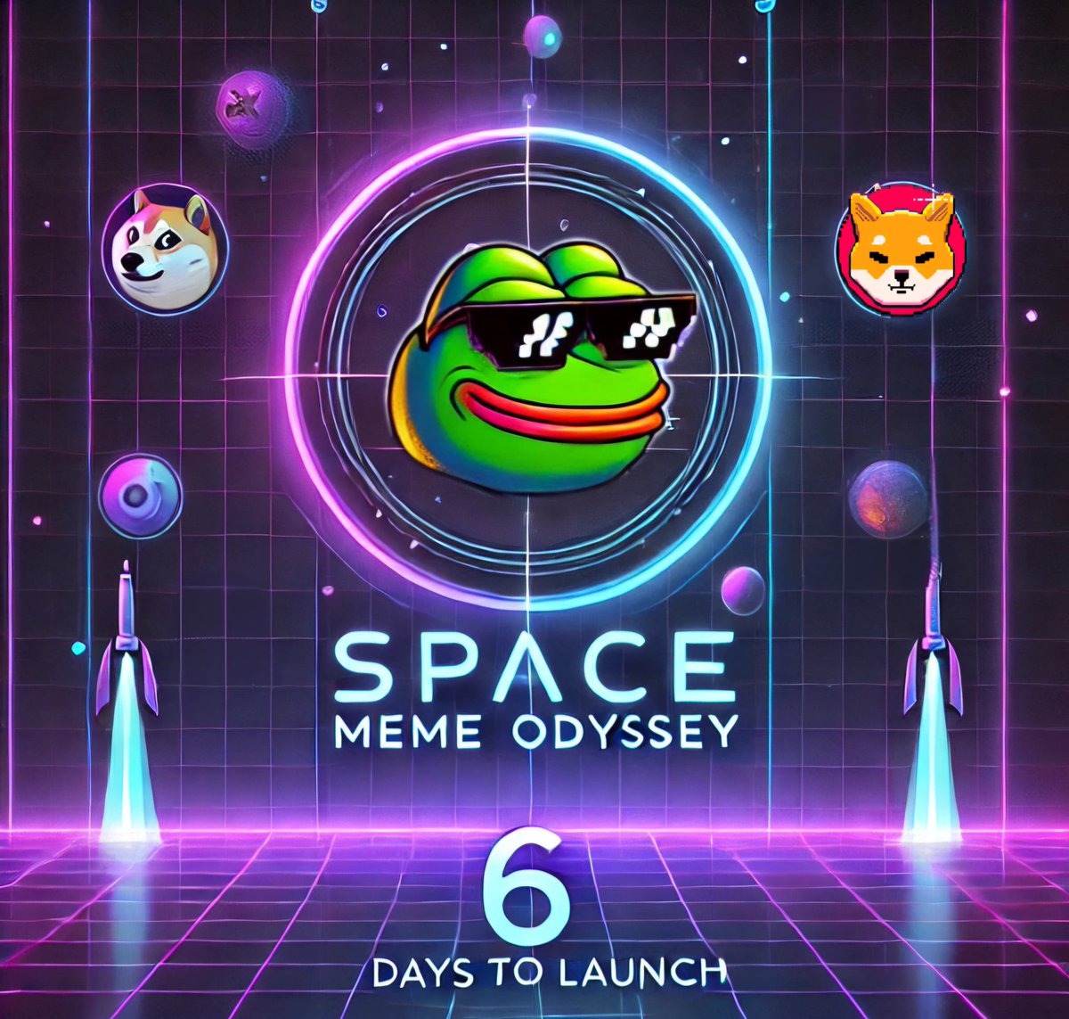 SMOdysseycrew's tweet photo. 🚀 6 Days to Go!

Space Meme Odyssey is bringing $DOGE, $SHIB, and $PEPE together for an epic journey to the moon! 🌕
This is your second chance to join the meme coin revolution. Don’t miss it!

📅 Launch: 6 days
👉 Follow us for more

#CryptoNews #MemeCoins #ToTheMoon https://t.co/rn09iwdws3
