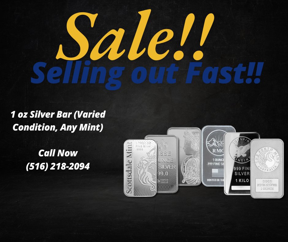 CertifiedCoin's tweet image. Start the year right and start building your silver collection now with Certified Coins at certifiedcoinconsultants.com or call us at (516)-218-2094

#SilverCollection #CertifiedCoins #InvestInSilver #SilverLovers #CoinCollecting #PreciousMetals #SilverInvestment #CollectibleCoins