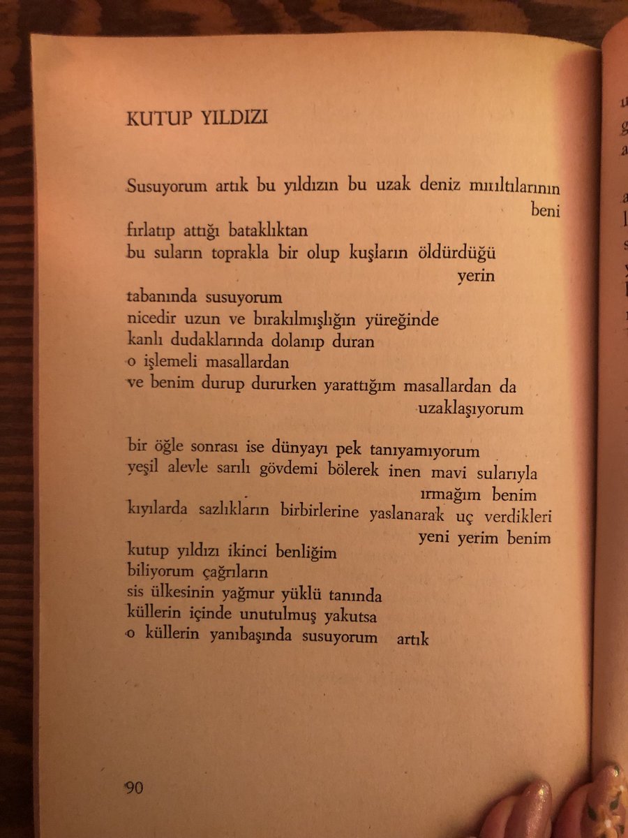lavinya_psk's tweet photo. “Susuyorum artık bu yıldızın bu uzak deniz mırıltılarının beni
fırlatıp attığı bataklıktan 
bu suların toprakla bir olup kuşların 
öldürdüğü yerin tabanında susuyorum
…
Kutup yıldızı ikinci benliğim” 🌟🕯️✨
… 
Gülseli İnal, Lale sesiydiler ve Yoktular https://t.co/ErHxhG78y8