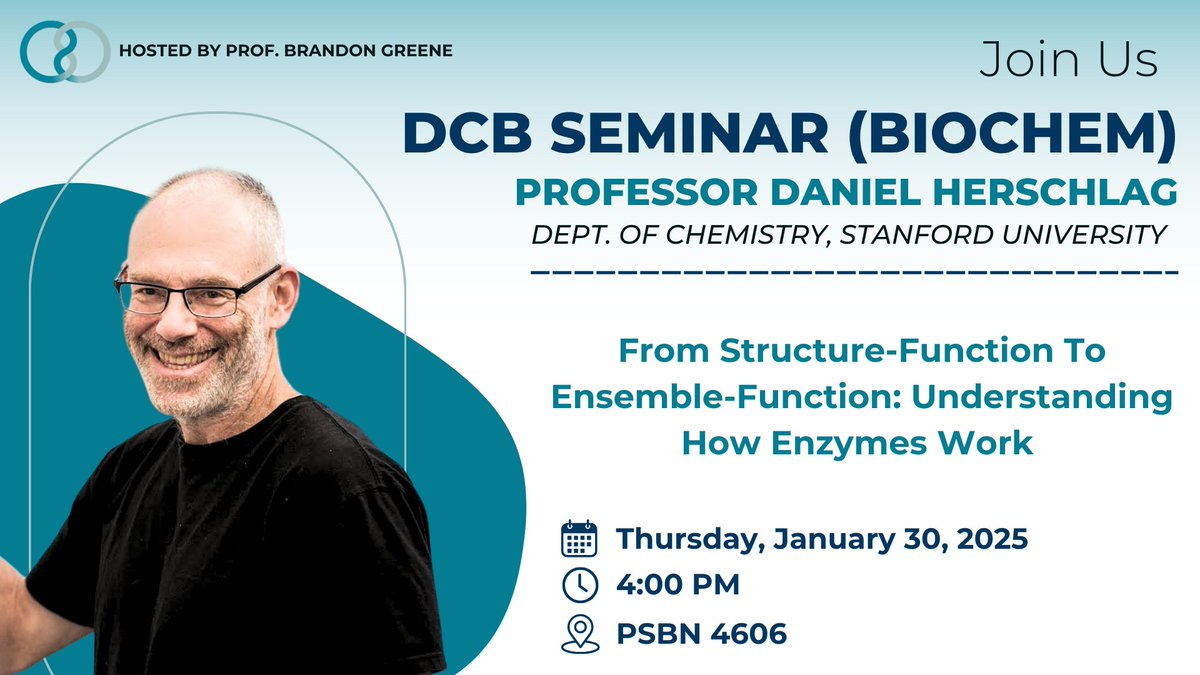 UCSB Department of Chemistry and Biochemistry (@ucsbchemistry) on Twitter photo Join us today for our next academic seminar of Winter, featuring Professor Daniel Herschlag of Stanford University - hosted by DCB's Professor Brandon Greene (<a href="/Greene_Lab/">Greene Lab</a> )! 🔬🧪 Join us today for our next academic seminar of Winter, featuring Professor Daniel Herschlag of Stanford University - hosted by DCB's Professor Brandon Greene (<a href="/Greene_Lab/">Greene Lab</a> )! 🔬🧪