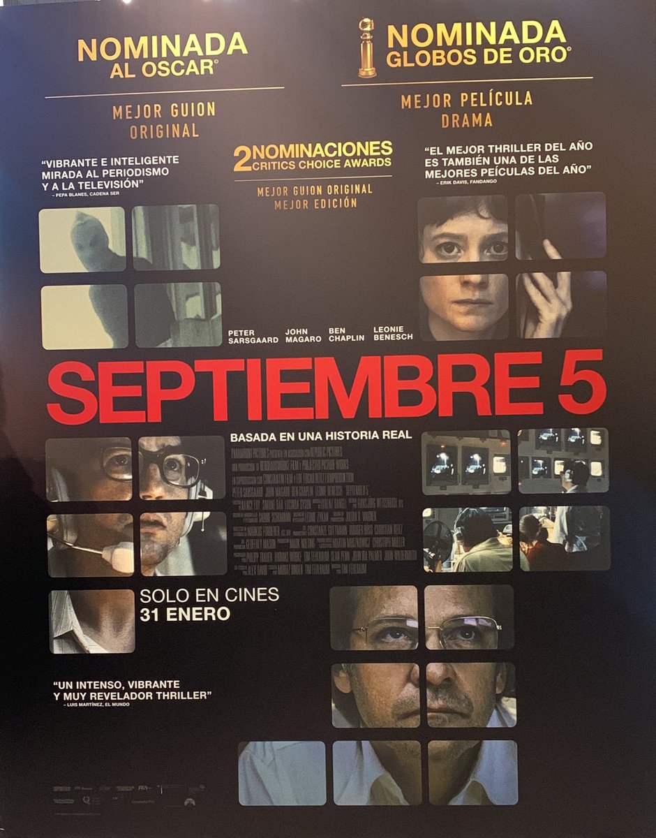 Y así vamos volviendo. Muy agradecidos a <a href="/paramount_spain/">Paramount Pictures Spain</a> por este preestreno exclusivo para periodistas de #Septiembre5, un "trepidante thriller periodístico" para seguir hablando y celebrando la profesión. 

#celebratingjournalism
#Septiembre5
#journalist