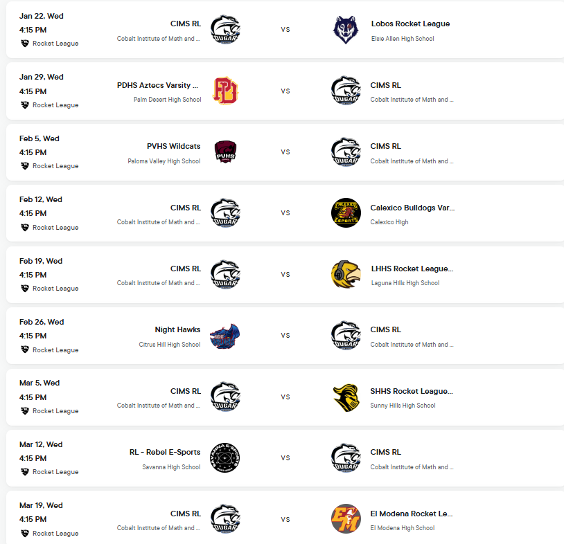 CIMS Esports Schedule is Here!
Get ready for an exciting season! Here is the official CIMS Esports schedule, and we can’t wait to see our teams in action. This season is shaping up to be a great one!