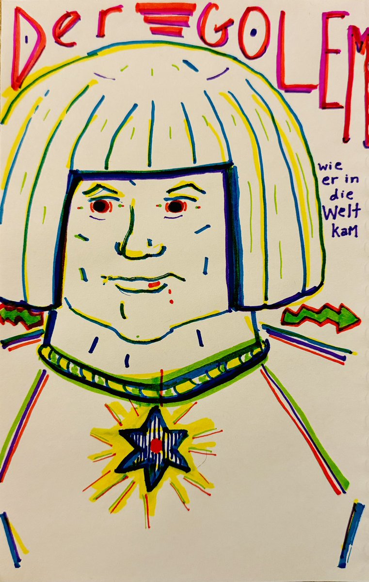 AppleWithAppeal's tweet photo. “Der Golem, wie er in die Welt kam” (2024) - marker drawing on sketch paper #marker #art #drawing #Golem #DerGolem #monstermovie https://t.co/JAEGKW4dOY