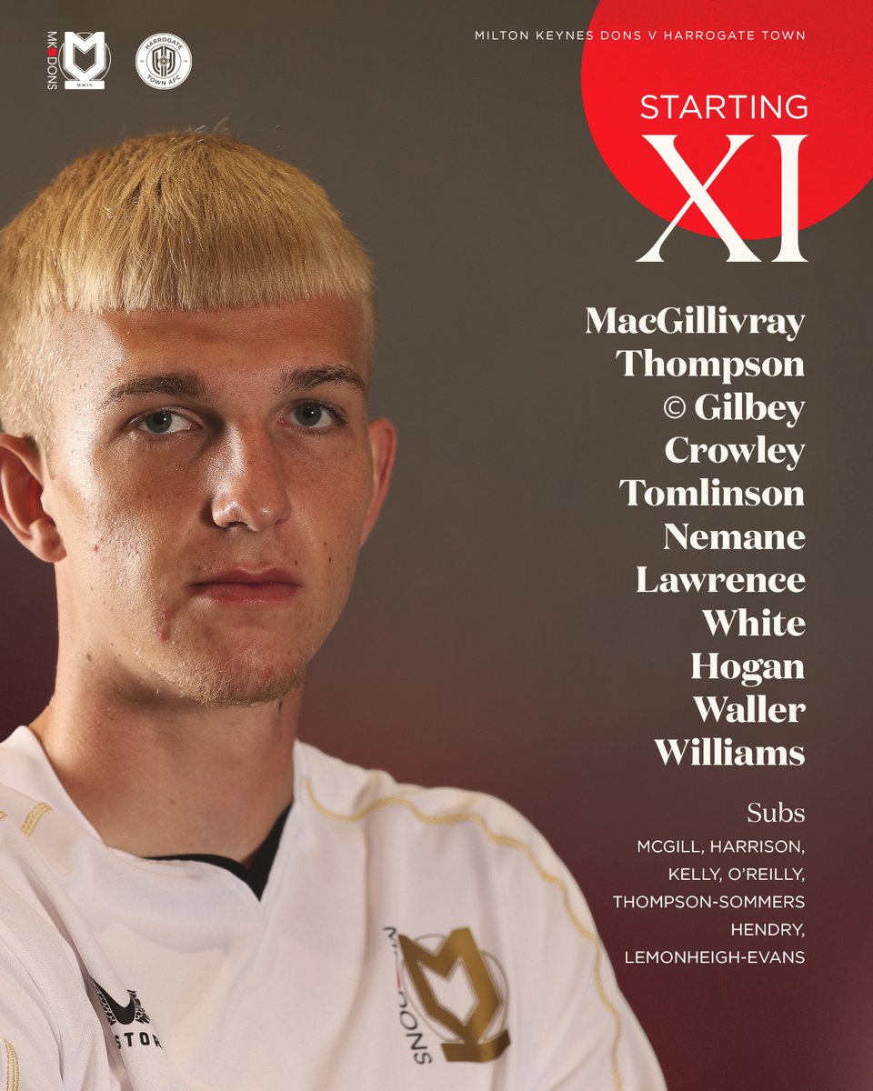 TEAM NEWS! 📰

Charlie Waller makes his first-ever senior league start for #MKDons in tonight's Sky Bet League Two fixture! 🙌

#COYD