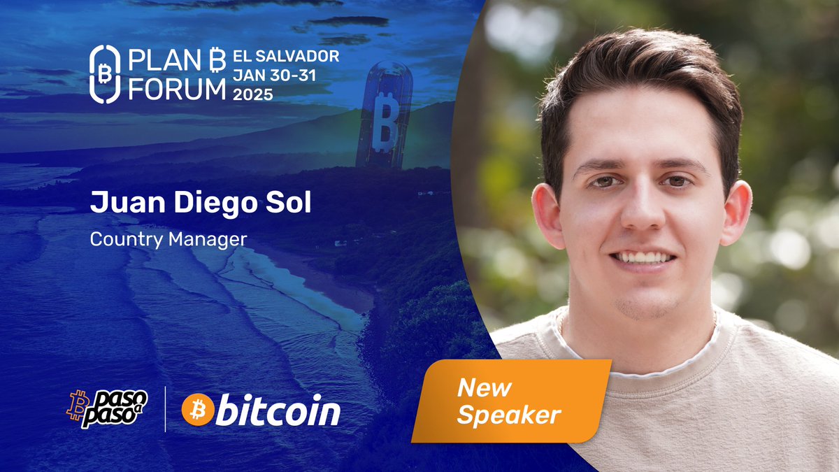 📣🚨 NEW SPEAKER ANNOUNCEMENT 💥 <a href="/juandisol/">Juan Diego Sol</a>

Juan Diego Sol, Country Manager at <a href="/PoweredbyIBEX/">IBEX ⚡️</a> will be presenting at Plan ₿ Forum El Salvador, Jan.30-31 2025! 

Check the agenda now!
📆 planb.sv/agenda-2025/
#ElsalvadorPlanB #bitcoin