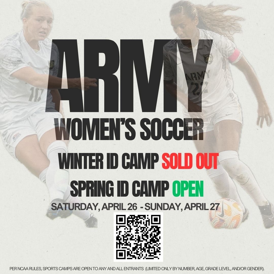 Our February ID Camp is officially 𝙎𝙊𝙇𝘿 𝙊𝙐𝙏! See you in April for our Spring ID Camp⚔️

 Register today⬇️
armywomenssoccer.totalcamps.com/shop/EVENT