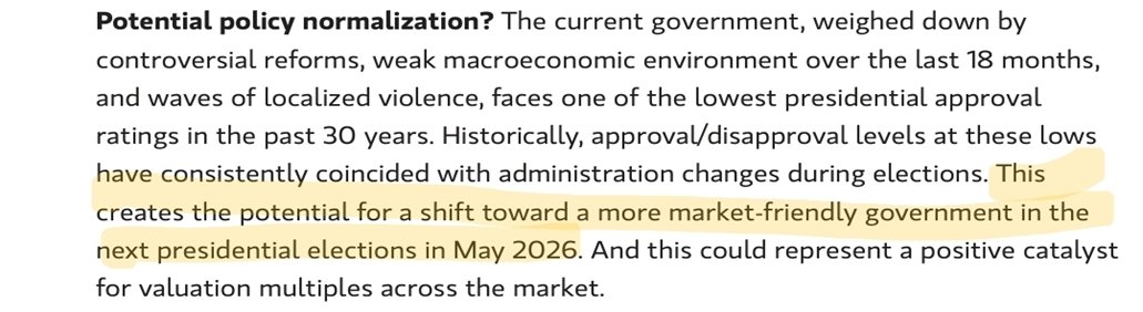 Morgan Stanley recomienda comprar Bancolombia, la ve en máximos históricos y lo justifica en parte por la debilidad del gobierno. En sus palabras: "La debilidad económica, brotes de violencia y baja aprobación traerían cambios electorales y valorización en todos los mercados".