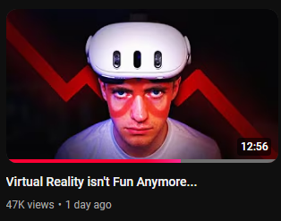 ObscureNerdVR's tweet photo. Gethip's new video complaining about clickbait in the space is hilarious considering he's one of the biggest offenders when it comes to clickbait/rage bait youtube content in the space. I agree it's a problem in our space and you've been a part of it for a long time lol https://t.co/NwzER3zXth