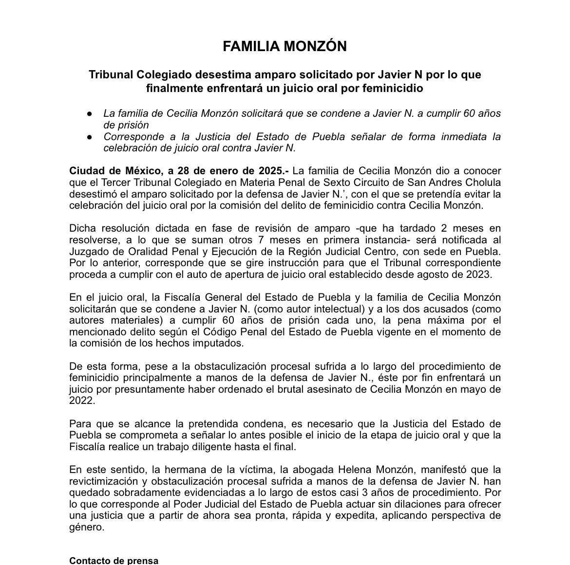 Helena_Monzon's tweet photo. 🚨JUICIO de Feminicidio, YA!

La justicia federal NO AMPARA NI PROTEGE A JAVIER LÓPEZ, en su último intento de sobreseimiento libre.

Mi hermana y las MUJERES DE MÉXICO merecen JUSTICIA.

#CeciliaMonzón,va por ti y por todas, hasta las CONDENAS.

#JusticiaParaCeciliaMonzón🌻!

💜 https://t.co/QSBCkLrCMK