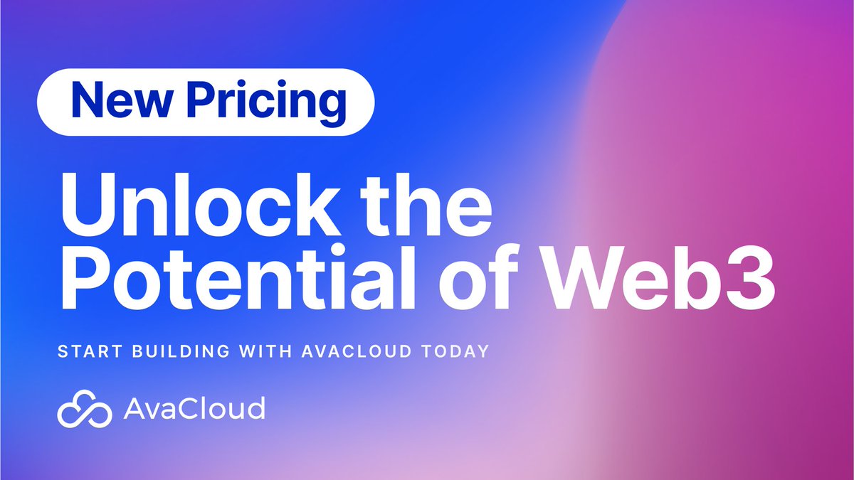 🚨 AvaCloud Announcement 🚨 

We’re excited to share that AvaCloud's new, updated pricing is now available for all web3 builders 🎉  

We’ve heard many of you say cost was a major hurdle to bringing your web3 ideas to life. 

We’re on a mission to break down barriers in the web3