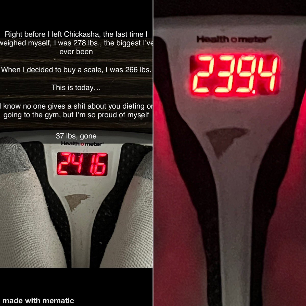 DavinPants's tweet photo. Yo, can I get a little love? 278lbs to 239 today! https://t.co/0zDgSL1FuJ