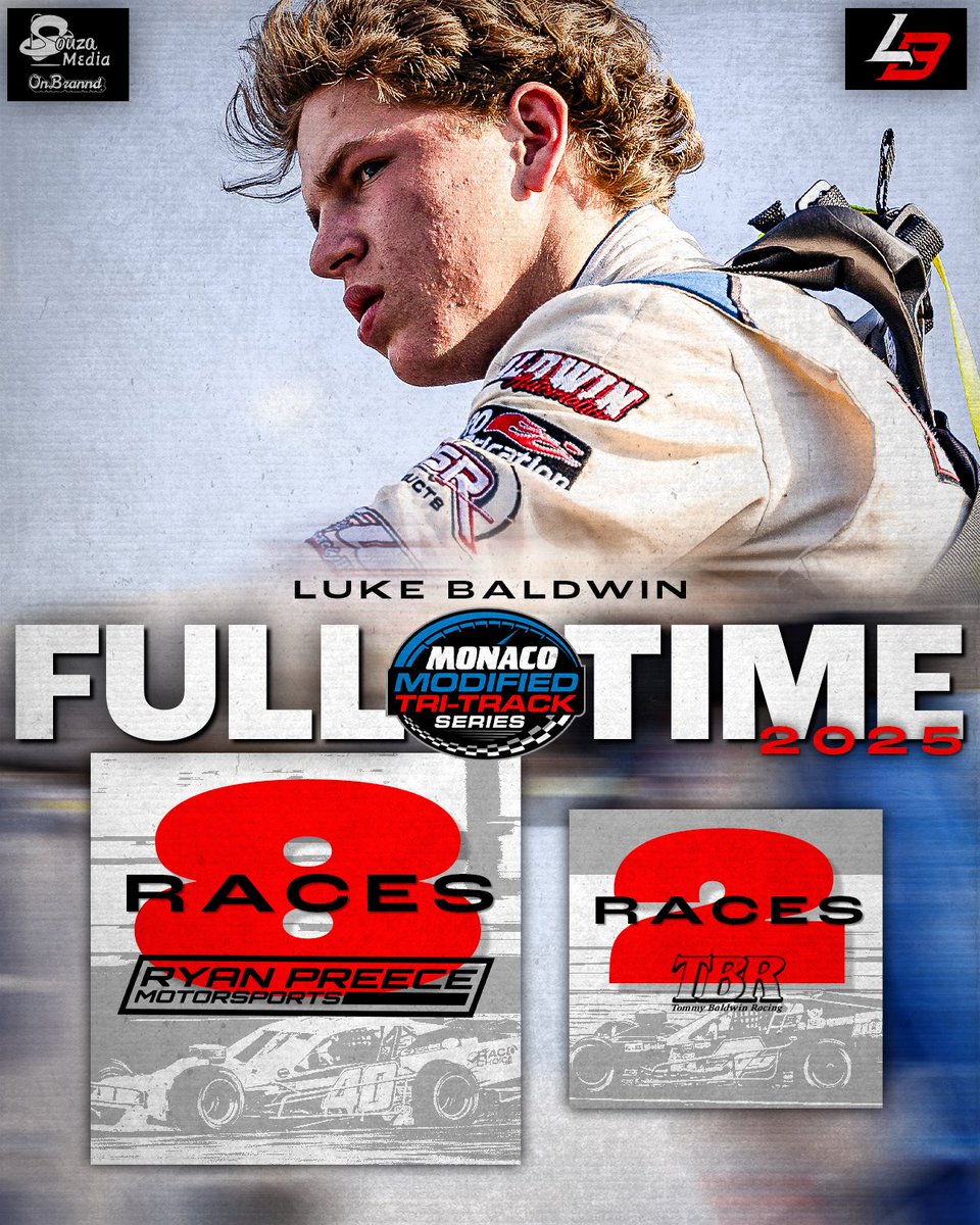 Luke Baldwin will pilot a car for <a href="/RyanPreece_/">Ryan Preece</a> on the <a href="/MonacoMods/">Monaco Modified Tri-Track Series</a> in 2025 - competing in 8 events in the 40 &amp; two in the <a href="/TBR7NY/">Tommy Baldwin Racing</a>