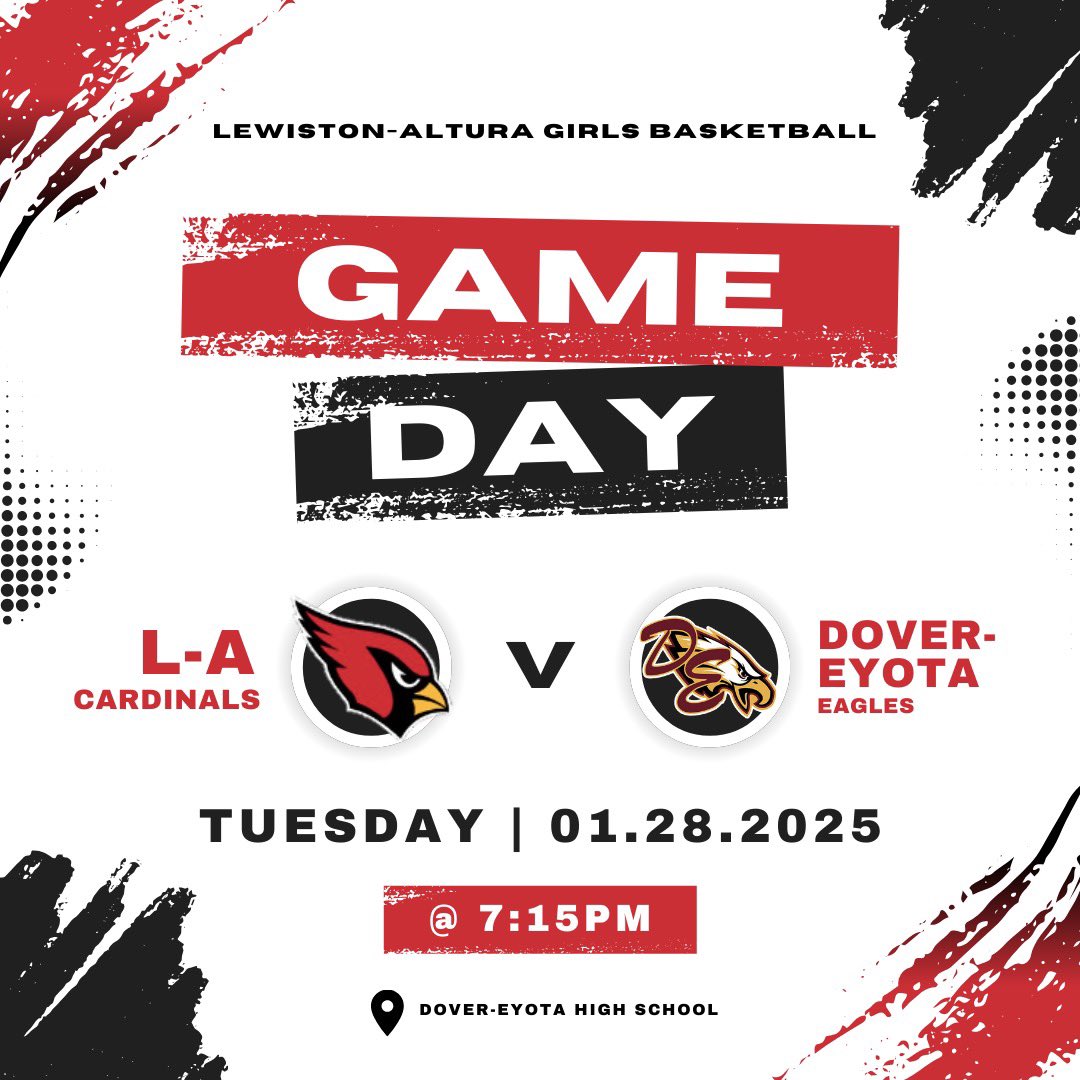 GAME DAY!!!

AWAY vs. DOVER-EYOTA 🏀 

8th: 4:30 pm
9th: 4:45 pm
7th: 5:30 pm
JV: 6:00 pm
Varsity: 7:15 pm

Watch online: nfhsnetwork.com/events/doverey…