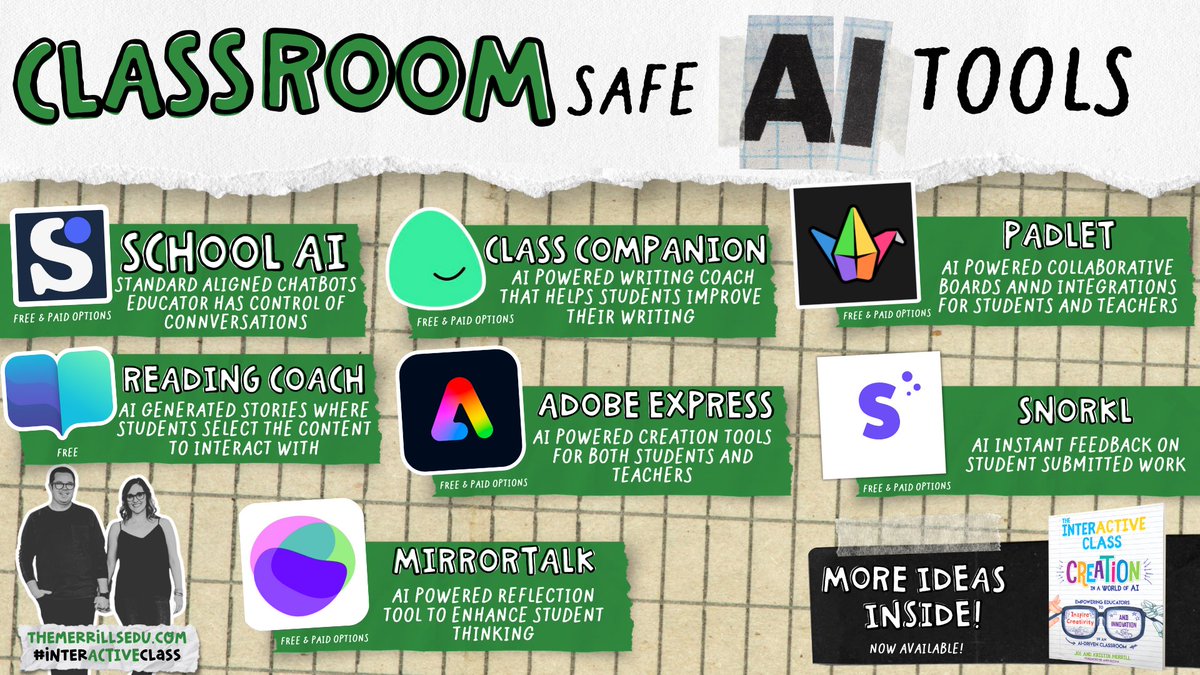 themerrillsedu 👓👗💚 #interACTIVEclass (@themerrillsedu) on Twitter photo Looking for classroom safe AI tools that are both COPPA and FERPA compliant? 👀
Here are some of our 💥FAVORITES!💥
🤖 <a href="/GetSchoolAI/">SchoolAI</a>
✏️ <a href="/ClassCompanion_/">Class Companion 🦸 📝</a>
🙌🏻 @Padlet
📚 <a href="/MicrosoftEDU/">Microsoft Education</a>
🎨 <a href="/AdobeExpress/">Adobe Express</a>
🤿 <a href="/SnorklApp/">Snorkl</a>
🪞<a href="/MirrorTalkAI/">MirrorTalk</a>
Learn more ⤵️
amzn.to/4jxPEVe
#AIinEDU Looking for classroom safe AI tools that are both COPPA and FERPA compliant? 👀
Here are some of our 💥FAVORITES!💥
🤖 <a href="/GetSchoolAI/">SchoolAI</a>
✏️ <a href="/ClassCompanion_/">Class Companion 🦸 📝</a>
🙌🏻 @Padlet
📚 <a href="/MicrosoftEDU/">Microsoft Education</a>
🎨 <a href="/AdobeExpress/">Adobe Express</a>
🤿 <a href="/SnorklApp/">Snorkl</a>
🪞<a href="/MirrorTalkAI/">MirrorTalk</a>
Learn more ⤵️
amzn.to/4jxPEVe
#AIinEDU