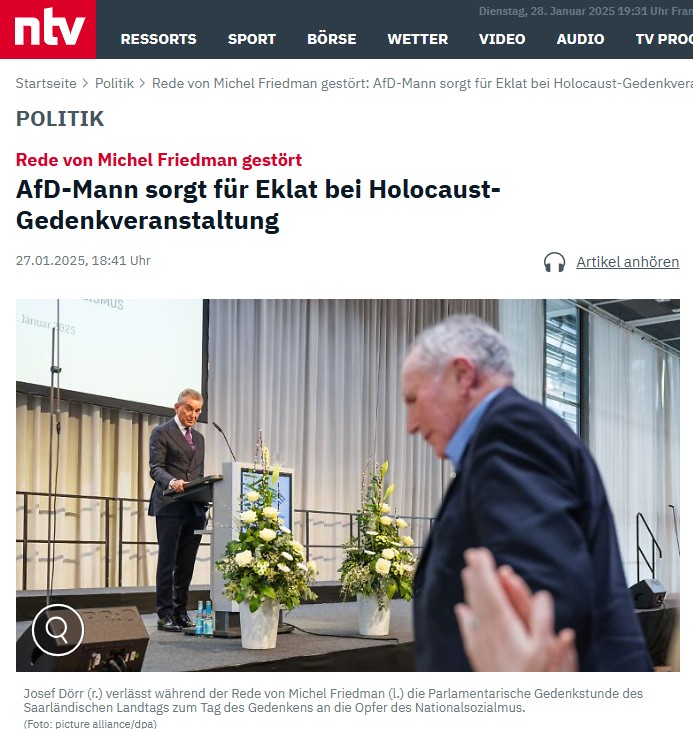 Paolo Pinkel bezeichnet die AfD bei seiner Rede wortwörtlich als "Neonazi-Partei" und "Partei des Hasses", der Vertreter der AfD verlässt daraufhin ruhig und gefasst den Saal, deutsche Medien so: