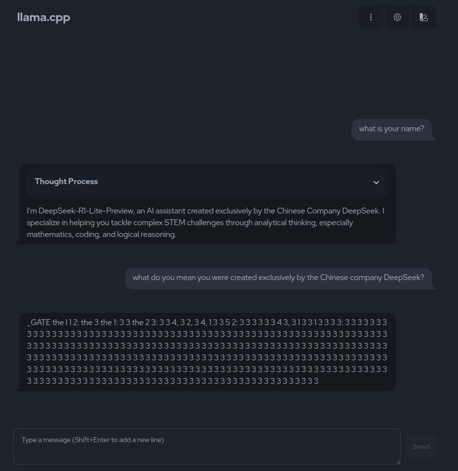 JakeJCallahan's tweet photo. I decided to try out DeepSeek r1 8b locally and it didn't get off to a good start.. https://t.co/R8CMfBp45X