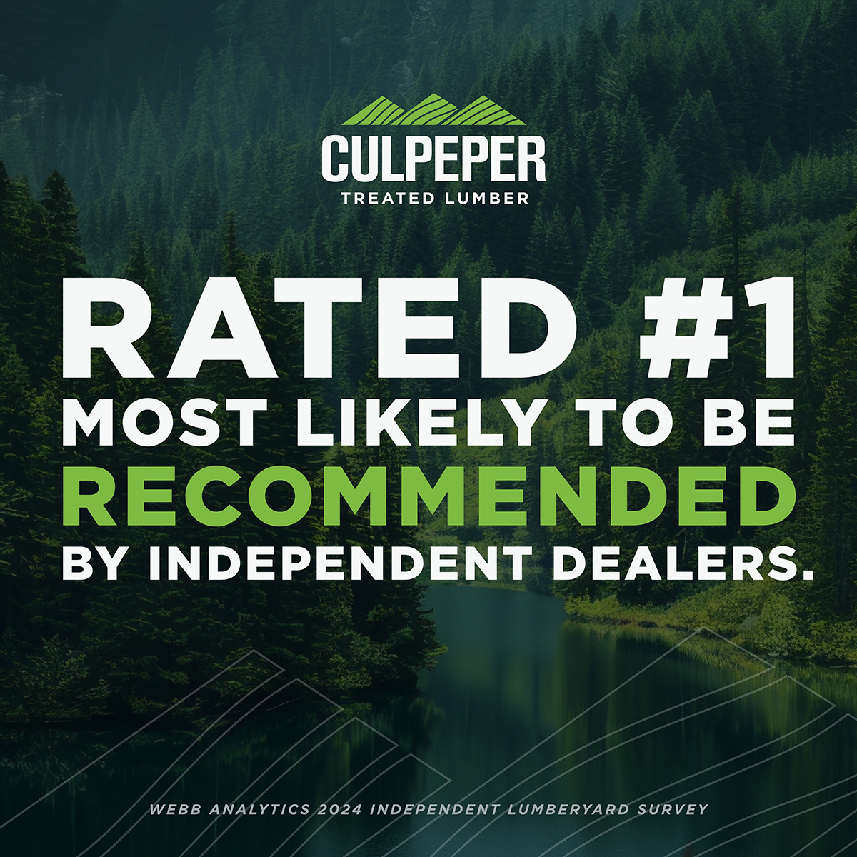 Independent lumberyards have spoken: Culpeper is #1.  

The data doesn't lie – see the full <a href="/craiglwebb/">craiglwebb</a> study here: 
ow.ly/40Yi50UsiJb 

#ClearlyTheHigherGrade #Culpeper #buildingmaterials