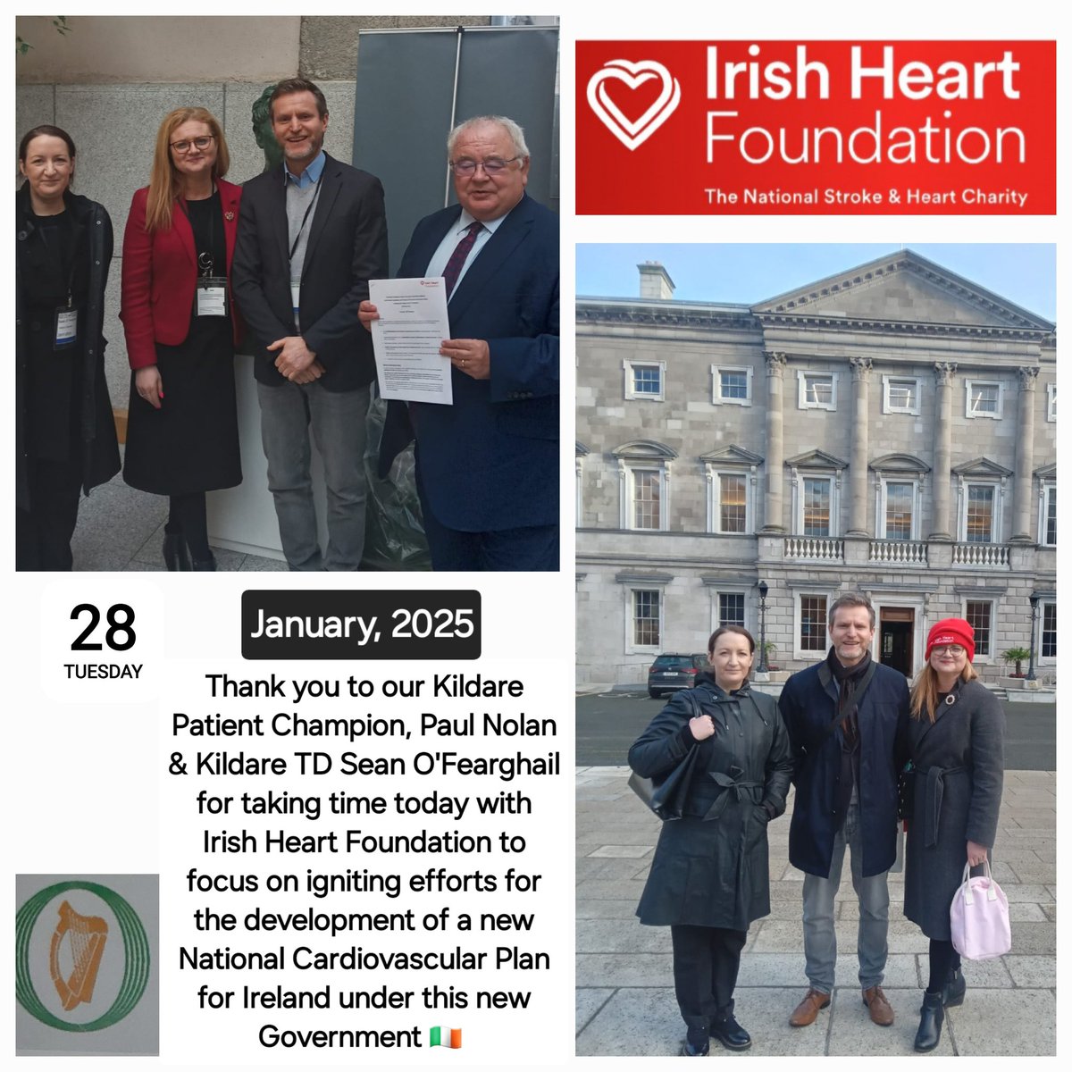 Pauline O'Shea (@posheaihf) on Twitter photo Thank you to <a href="/Irishheart_ie/">Irish Heart Foundation</a> #Kildare #PatientChampion @Paul Nolan & <a href="/SOFearghail_TD/">Seán Ó Fearghaíl TD</a> Kildare South for taking time today <a href="/OireachtasNews/">Houses of the Oireachtas - Tithe an Oireachtais</a> to focus on igniting efforts for the dev of a new #cardiovascular plan for #Ireland 🇮🇪
#PatientAdvocacy #PatientChampions
#IrishHeartFoundation Thank you to <a href="/Irishheart_ie/">Irish Heart Foundation</a> #Kildare #PatientChampion @Paul Nolan & <a href="/SOFearghail_TD/">Seán Ó Fearghaíl TD</a> Kildare South for taking time today <a href="/OireachtasNews/">Houses of the Oireachtas - Tithe an Oireachtais</a> to focus on igniting efforts for the dev of a new #cardiovascular plan for #Ireland 🇮🇪
#PatientAdvocacy #PatientChampions
#IrishHeartFoundation
