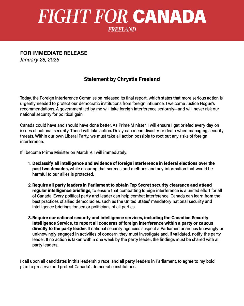 Chrystia Freeland tweet media