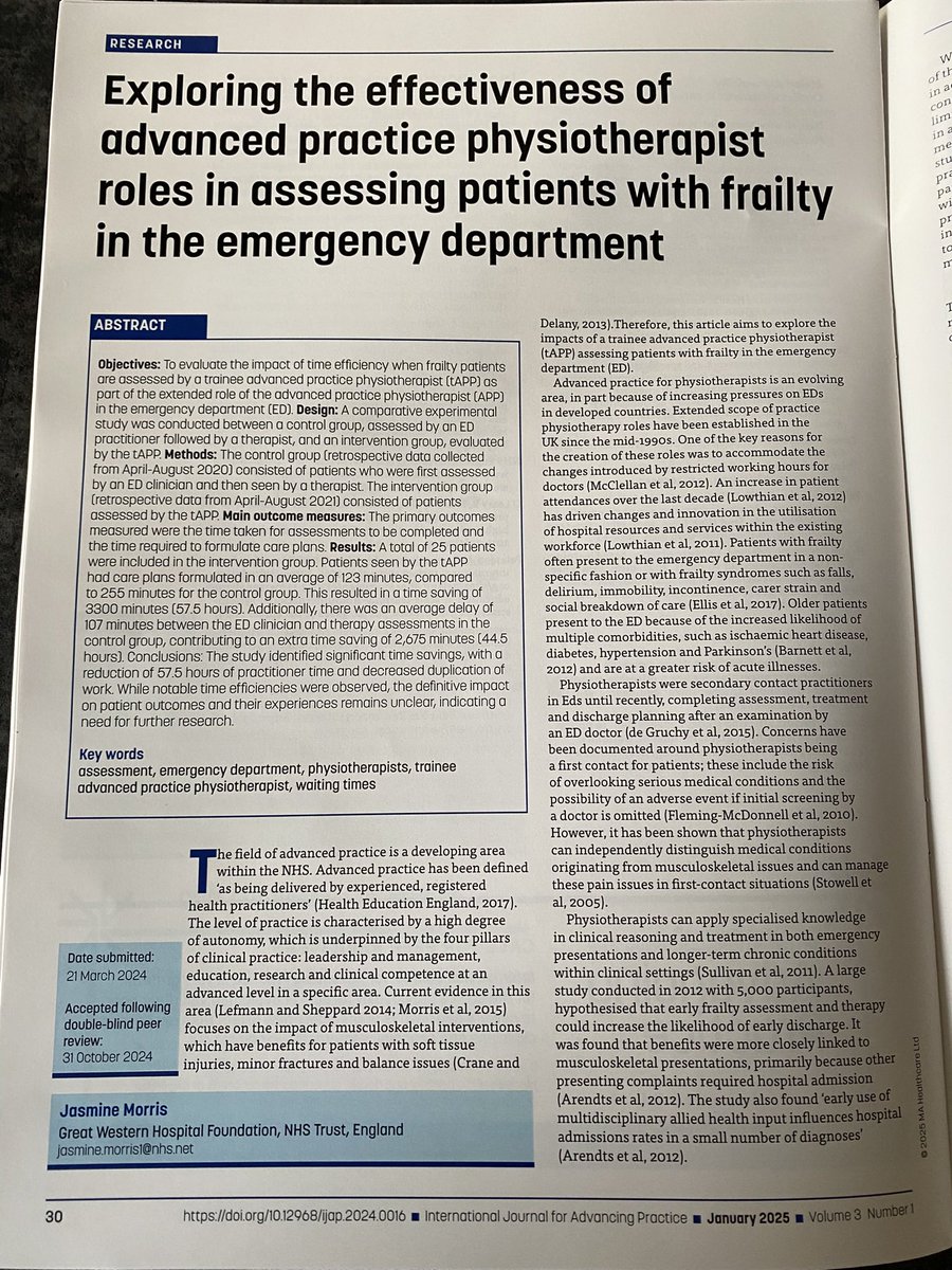 Officially published 🙌 #advancedpractice #frailty #physiotherapy