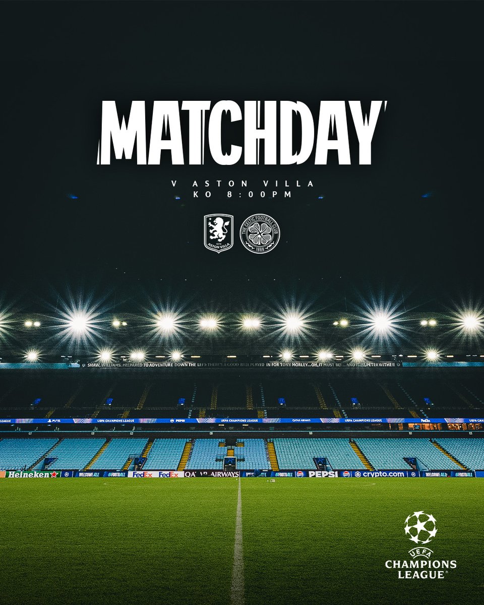 Matchday 8️⃣

#AstonVillaCeltic | #UCL | #CelticFC🍀