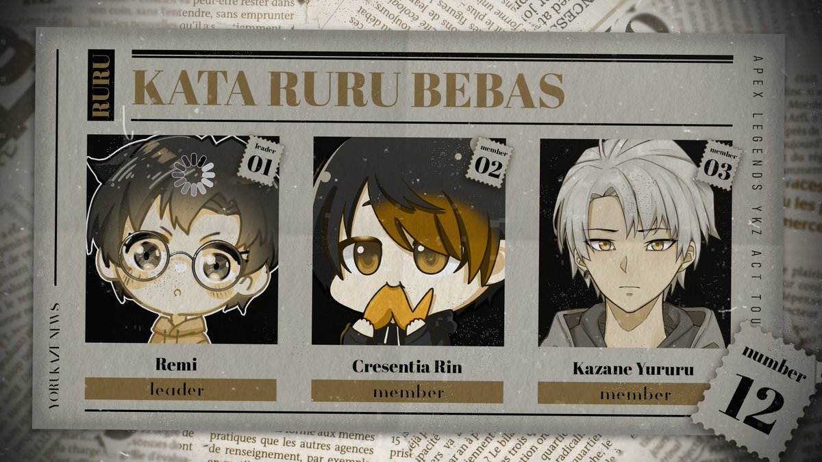 mouseCTRL (@mousectrl_aim) on Twitter photo Number 12 brings us to KATA RURU BEBAS!
Members:
Remi 🅿(<a href="/reminitial/">remi🅿</a>)
Cresentia Rin🌙(<a href="/CrescentiaRin/">Crescentia Rin 🌙 VGen Open!</a>)
Kazane Yururu🎮(<a href="/yururuchii/">Kazane Yururu | Ruruchii</a>)
We've seen little of their bag of tricks in the scrims. Do they have enough to take the dark horses across the finish line?
#YKZACTAPEXLEGENDS Number 12 brings us to KATA RURU BEBAS!
Members:
Remi 🅿(<a href="/reminitial/">remi🅿</a>)
Cresentia Rin🌙(<a href="/CrescentiaRin/">Crescentia Rin 🌙 VGen Open!</a>)
Kazane Yururu🎮(<a href="/yururuchii/">Kazane Yururu | Ruruchii</a>)
We've seen little of their bag of tricks in the scrims. Do they have enough to take the dark horses across the finish line?
#YKZACTAPEXLEGENDS