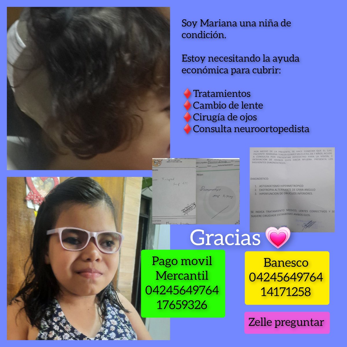 mariani87784922's tweet photo. Les ruego la ayuda necesito amp decapeptyl 11.25mg son $450 no la encuentro en donación ,trileptal cada 3 días s m termina , consulta neurologíca $60 no cuento con los recursos.

Soy una niña con muchas ganas d avanzar y lograr una infancia feliz sin dolor. https://t.co/Xk1coATMxy